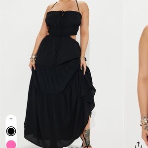 Elegant Black Strapless Maxi Dress
